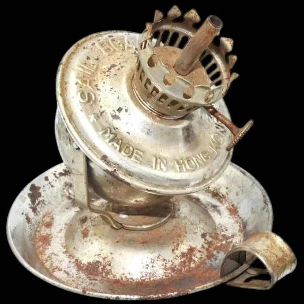 Vintage Sail Boat Brand Oil Lamp Silver